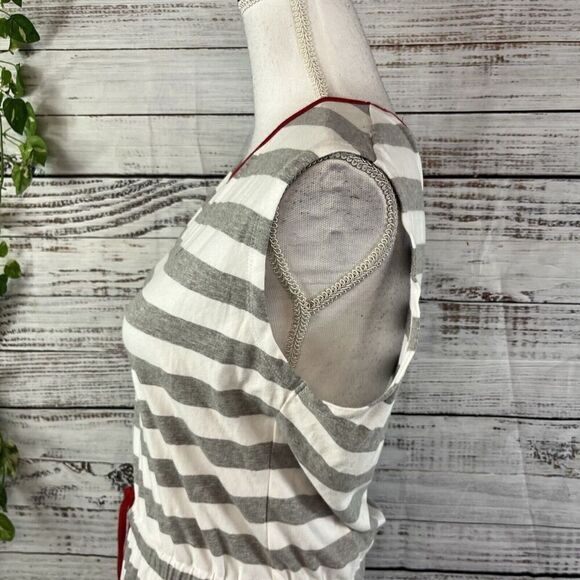 Tommy Hilfiger Dress size Small Gray White Striped Jersey Midi Casual Nautical - Picture 10 of 16